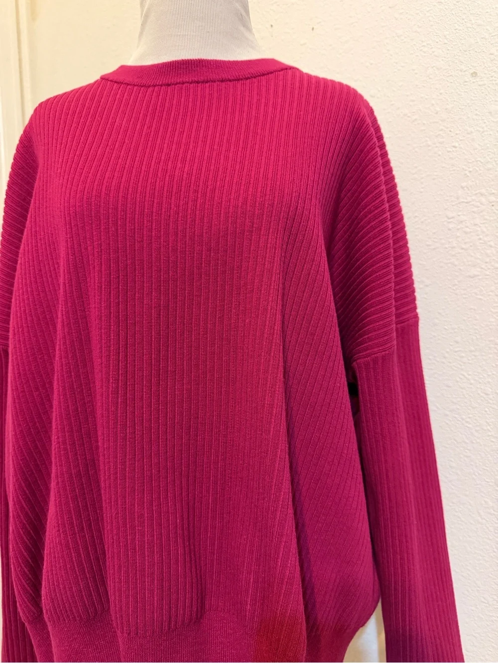 lululemon athletica cotton blend Ribbed Crew Sweater in wild berry